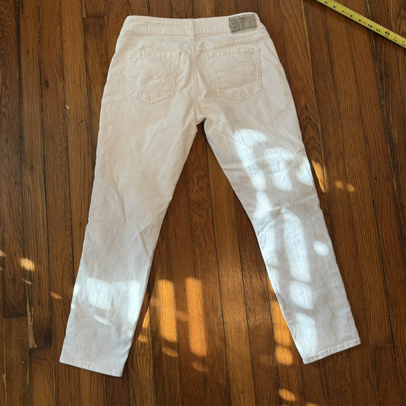 Silver Jeans Womens Boyfriend Skinny Super Stretch White Size 26 28x25 - Picture 12 of 16